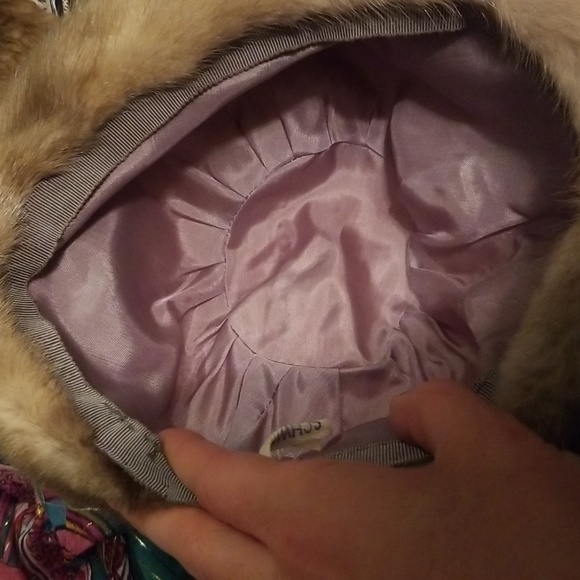 Vintage gray fur hat & collar - Picture 2 of 2